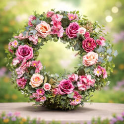  Mesebeli Rózsás Koszorú -Csináld Magad Csomag (45 cm) - tavaszi DIY projekthez