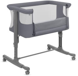 Lionelo Patut co-sleeper, Lionelo, Aurora, 3 in 1, Cu leganare si setare unghiulara, Saltea cu densitate T25 si geanta transport, Reglabil in 5 pozitii pe inaltime, Pana la 9 kg, 0 luni+, 85x60x66 cm, Granit 