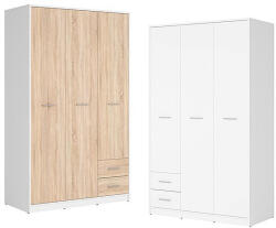 BRW Гардероб 118, 5 Nepo Plus - бял (S435-SZF3D2S-BI)
