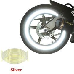 AVEX Set 16 ornamente Reflectorizante pentru jante auto, moto, culoare Argintiu (AVX-AG555E)