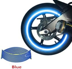  Set 16 ornamente Reflectorizante pentru jante auto, moto, culoare Albastra (AVX-AG555A)