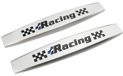 AVEX Set 2 x Embleme auto metalice, autoadezive, model "RACING", finisaj Crom, dimensiune, 10 x 1, 5 cm (AVX-T061023-6)
