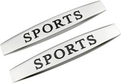  Set 2 x Embleme auto metalice, autoadezive, model "SPORTS", finisaj Crom, dimensiune, 10 x 1, 5 cm (AVX-T061023-2)