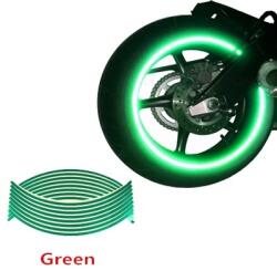 AVEX Set 16 ornamente Reflectorizante pentru jante auto, moto, culoare Verde (AVX-AG555C)