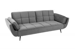 Invicta interior Canapea extensibila cu 3 locuri Boutique si tapiterie din catifea, gri (40567) Canapea