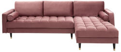 Invicta interior Coltar Cozy cu tapiterie din catifea si colt reversibil, roz inchis (40276)