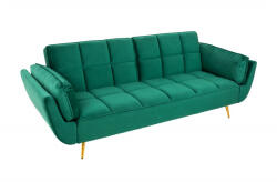 Invicta interior Canapea extensibila cu 3 locuri Boutique si tapiterie din catifea, verde (40566) Canapea