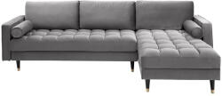 Invicta interior Coltar Cozy cu tapiterie din catifea si colt reversibil, gri (40273)
