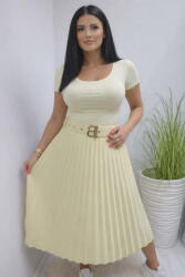  Gyönyörű pliszírozott szoknya övvel (sárga) (214397)