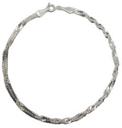 Flippy Bratara din Argint 925 Unisex, Jolie Silver, Model Rasucit, Textura Diamantata, 1.63 g (teo-06573)