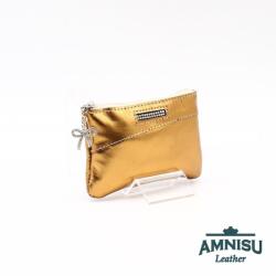 Amnisu Óarany ívelt egy cipzáras swarovski köves bőr kulcstartó D2003