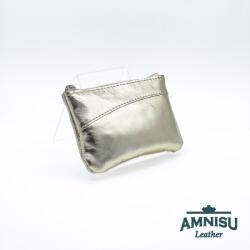 Amnisu Világos arany ívelt egy cipzáras bőr kulcstartó C2006