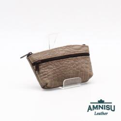 Amnisu Barna krokkómintás kettő cipzáras kulcstartó B9008