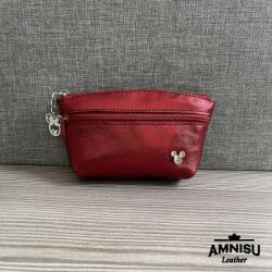 Amnisu Metál bordó Mickey egeres kettő cipzáras kulcstartó B5006