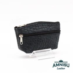 Amnisu Sötétzöld krokkómintás kettő cipzáras kulcstartó B7006