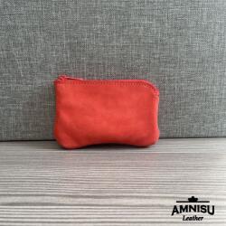 Amnisu Élénk piros egy cipzáras bőr kulcstartó A5003