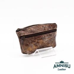 Amnisu Sötétbarna márványmintás kettő cipzáras kulcstartó - LIMITÁLT B9002