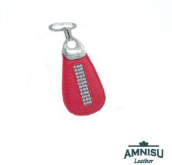 Amnisu Piros csepp alakú swarovski köves bőr kulcstartó H5017
