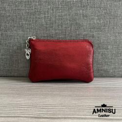 Amnisu Metál bordó egy cipzáras kulcstartó A5006