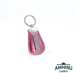 Amnisu Rosegold lakk csepp alakú swarovski köves bőr kulcstartó H4005OK