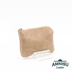 Amnisu Bézs egy cipzáras bőr kulcstartó A9003