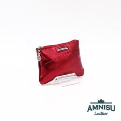 Amnisu Metál bordó ívelt egy cipzáras swarovski köves bőr kulcstartó D5006