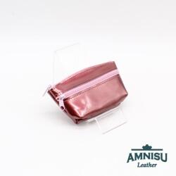 Amnisu Rosegold lakk kettő cipzáras bőr kulcstartó B4005