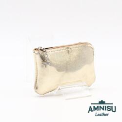 Amnisu Hologramos arany egy cipzáras bőr kulcstartó A2002 - amnisu
