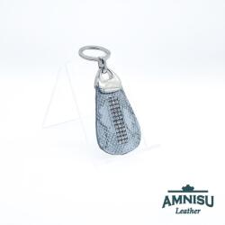 Amnisu Szürke kígyómintás csepp alakú swarovski köves bőr kulcstartó H3016