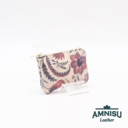 Amnisu Színes virágmintás egy cipzáras bőr kulcstartó A3003