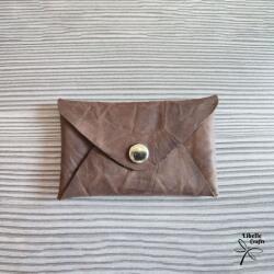 Amnisu Gyűrt barna egyfakkos bőr kártyatartó