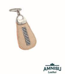 Amnisu Rosegold mintás velúr csepp alakú swarovski köves bőr kulcstartó H2013