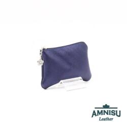 Amnisu Metál sötétkék egy cipzáras bőr kulcstartó A6012