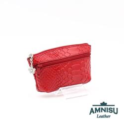 Amnisu Piros kígyómintás kettő cipzáras kulcstartó B5007