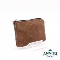 Amnisu Gyűrt barna egy cipzáras kulcstartó A9005