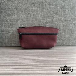 Amnisu Bordó kettő cipzáras bőr kulcstartó B5015 - amnisu