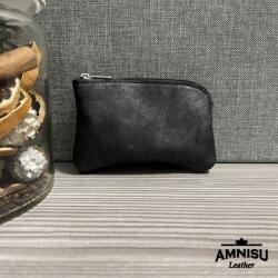 Amnisu Fényes fekete egy cipzáras kulcstartó A8006