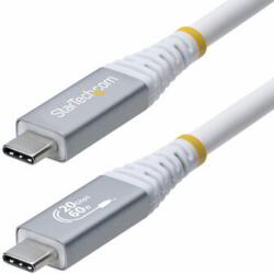 StarTech - 3 m-es USB4 kábel, 20 Gbps, USB-IF tanúsítvánnyal rendelkező USB-C kábel, 60 W PD, 4K 120 Hz - CC3M20GUSB4CXW (CC3M20GUSB4CXW)