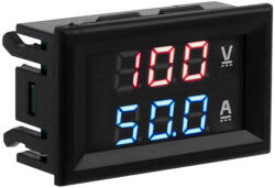  Digitális beépíthető feszültség áramerősség mérő DC 50A/100V