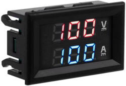  Digitális beépíthető feszültség áramerősség mérő DC 100A/100V