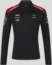  Haas F1 pulóver, negyedig cipzáras, csapat, fekete - L