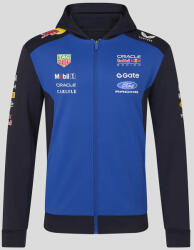  Red Bull kapucnis pulóver, csapat, végig cipzáras, kék - M