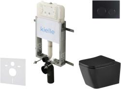 kielle Genesis New - Set pentru montare încastrată, toaletă Arkas I, Vortex Rimless+, capac softclose și clapetă Gemini New II, negru mat 30528SZ95 (30528SZ95)