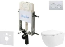 kielle Genesis New - Set pentru montare încastrată, toaletă Oudee, Vortex Rimless+, capac softclose și clapetă Gemini New I, crom lucios 30528SZ20 (30528SZ20)