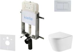 kielle Genesis New - Set pentru montare încastrată, toaletă Nefia, Vortex Rimless+, capac softclose și clapetă Gemini New III, crom lucios 30528SZ53 (30528SZ53)