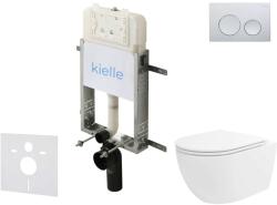 kielle Genesis New - Set pentru montare încastrată, toaletă Oudee, Vortex Rimless+, capac softclose și clapetă Gemini New I, crom lucios 30528SZ29 (30528SZ29)