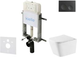 kielle Genesis New - Falsík alatti szerelőkészlet, Arkas I WC Vortex Rimless+ és softclose ülőkével, Gemini New I, vezérlőgombokkal, matt fekete 30528SZ75 (30528SZ75)