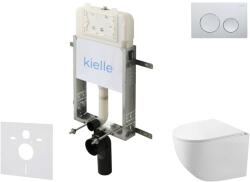 kielle Genesis New - Falsík alatti szerelőkészlet, kompakt Gaia WC Rimless és softclose ülőkével, Gemini New I, vezérlőgombokkal, fényes króm 30528SZ83 (30528SZ83)