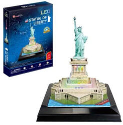CubicFun L536 - Szabadság szobor LED világítással - 37 db-os 3D puzzle (3D-L536) - gyerekjatekbolt