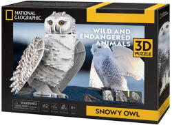 CubicFun DS1079 - National Geographic, Hóbagoly - 62 db-os 3D puzzle (3D-DS1079) - gyerekjatekbolt